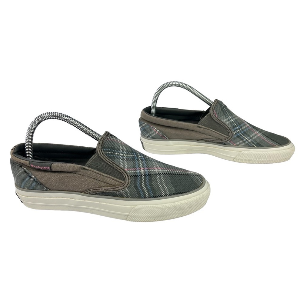 Converse Sneakers Unisex W7.5 M6 Plaid Slip On Shoes - Picture 2 of 11